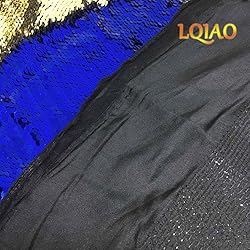 LQIAO Flip UP Mermaid Sequin Fabric-Royal Blue