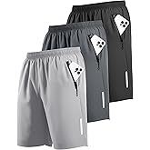 RPOVIG 3 Pack Men's Athletic Shorts Sets 9" Gym Workout Short with Zippered Pockets Running Joggers Basketball Gift