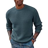 PJ PAUL JONES Mens Pullover Sweater Waffle Textured Long Sleeve Knitted Sweaters