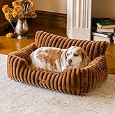 MEWOOFUN Dog Couch Bed, Fluffy Small Dog Bed with Removable Washable Cover, Supportive Cat Couch for Cats & Dogs up to 25 lbs