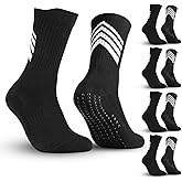 scenicamp 4Pairs Men's Soccer Socks Men Non Slip Football Socks Sports Grip Soccer Socks for Basketball Hikking Cycling