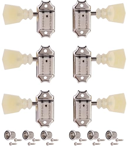 Amazon.com: Kluson Guitar Tuning Pegs Machines 3+3 Nickel Pearl