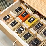ComSaf 12 Glass Spice Jars 240ml with Bamboo Lids & Labels Airtight view 7