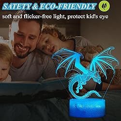 POSSHE Dragon Night Light, Dragon Gifts, 3D