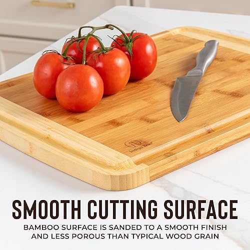 Bamboo Cutting Board Wood Chopping Board with Juice Groove, Charcuterie  Board, Serving Platter Cheese Board,