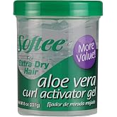 Softee Aloe Vera Curl Activator Gel For Extra Dry Hair 8.0 Oz (Pack of 6)