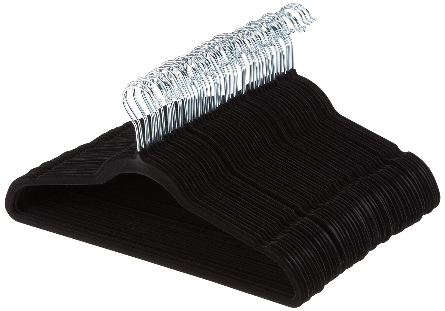 AmazonBasics Velvet Suit Hangers - 100-Pack, Black (Certified Refurbished)