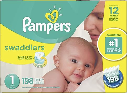 Pampers Swaddlers Lot de 198 couches jetables pour...