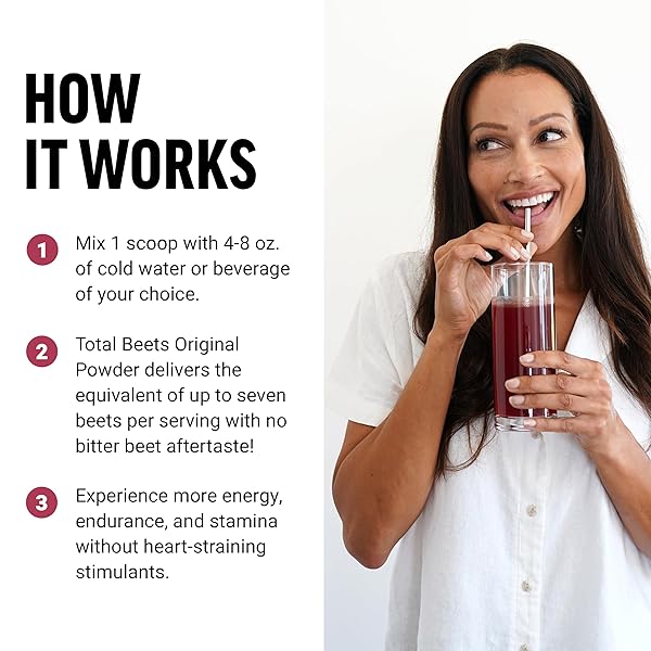 FORCE FACTOR TOTAL BEETS DRINK MIX SUPERFOOD POWDER WITH NITRATES TO SUPPORT CIRCULATION, BLOOD FLOW, NITRIC OXIDE, ENERGY, ENDURANCE, AND STAMINA, CARDIOVASCULAR HEART HEALTH SUPPLEMENT, 30 SERVINGS