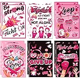 24 Pack Breast Cancer Awareness Accessories Notepads, Pink Ribbon Notebooks Inspirational Mini Pocket Notepads for Women Hope Strength Faith Courage Charity Event Party Favors Gifts Supplies,6 Designs