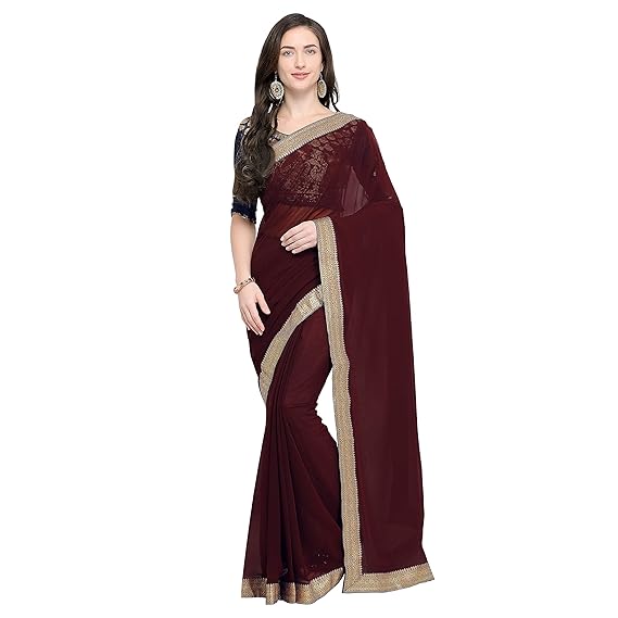 chiffon with blouse piece Saree
