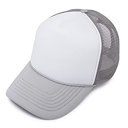 Blank Hat Two Tone Summer Mesh Cap in Gray and
