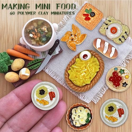 60 Pieces Miniature Food Drinks Toys Mixed Resin Foods for Doll - Main Image