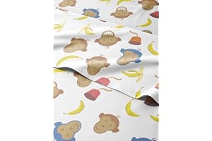 CGK UNLIMITED Kids Monkeys Full 4 Piece Sheet Set - Boys, Girls, Teens, Toddler - Easy Fit Deep Pockets - Breathable, Hotel Quality Bedding Sheets - Machine Washable - Wrinkle Free - Cute, Cozy, Soft - CGK Linens