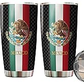 CHICKOR Eagle And Python Battle Mexico Flag 20 Oz Stainless Steel Tumbler Cup With Lid, Double Wall Vacuum Insulated Tumblers Coffee Travel Mug…