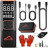 RoofPax Car Tire Inflator Portable Air Compressor 150 PSI Battery Powered 3x Faster Portable Tire Inflator for Car with Digital Pressure Gauge Auto Air Pump