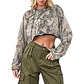 Ziesexy Cropped Sweatshirt Long Sleeve Crop Top Workout Oversized Sweatshirt Loose Crop Tops For Women Crewneck Sweatshirt