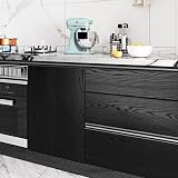 Livelynine Black Wood Effect Vinyl Wrap Self Adhesive Wallpaper for Furniture view 5