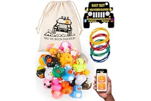 HAPPY DUCKERS Jeep Ducks for Ducking Kit-76 Piece kit Including Rubber Ducks, Duck Duck Jeep Bag, Jeep Ducking Cards & Rubber Bands Plus Official Duck Duck Jeep Mobile App (Jeep Ducks for Ducking Assortment B)