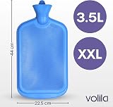 volila 3.5L Extra Large Hot Water Bottle with Blue Faux Fur Cover view 3