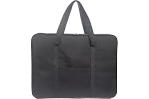 JJRING Art Portfolio Case, Wire Framed Nylon Portfolio Tote, Art Storage Bag in 23 Inches by 17 Inches, Great Art Carrying Bag for Artworks, Posters, Drawings, Prints(Black)