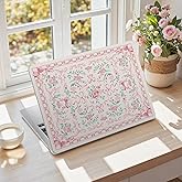 iCasso Compatible for MacBook Air 13 inch Case M4 M3 M2 2026 2025-2022 Release Model A3240 A3113 A2681, Sturdy Protective Retro Pattern Plastic Hard Shell 13.6 MacBook Air Case,Retro Bow Pink