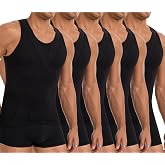 JESIDO 3 Pack Compression Shirt Men's Tummy Control Body Shaper Tank Top | Conceals Man Boobs,Slimming Base Layer,Sleeveless Slimming Undershirts,Breathable Sweat-Wicking,for Gym Running Daily Wear