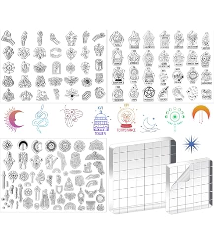 GLOBLELAND Tarot Pattern Clear Stamps Vintage Style Silicone