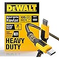 DEWALT Heavy Duty 100W USB C Cable, Jobsite 100 Watt USB C Cable, High Speed Type-C to Type-C, Fast Charge PD USBC Fast Charg