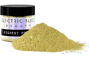 ELECTRIC BLISS BEAUTY 1 oz - Gold Mica Powder - Cosmetic Grade - 25 Colors Available, Use for Cosmetics, Slime, Candles, Paints, Bath Bombs, Epoxy Resin, Soap, Clay, Nail Art, Jewelry (Gold)