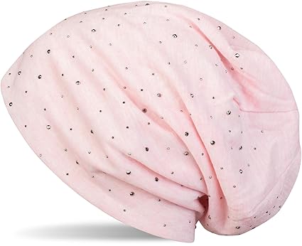 styleBREAKER Klassische Beanie Mütze mit Edler Strass-Nieten Applikation, Unisex 04024037