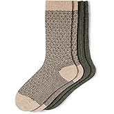 HUE womens Merino Wool Blend Crew Boot Breathable Natural Temperature Regulating Moisture Wicking Athletic Socks 2 Pair Pack