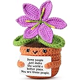 Handmade Crochet Purple Lily Flower Doll – Valentines Day Romantic Gift for Her, Women, Thank You Appreciation Gifts for Coworkers, Teachers, Friends, Birthday, Mother’s Day, Easter Spring Decor