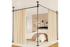 Goovilla Room Divider for Room Separation, Tension Curtain Rods No Drilling, 4-10ft(H) 28-114inch(W) Adjustable Temporary Pri