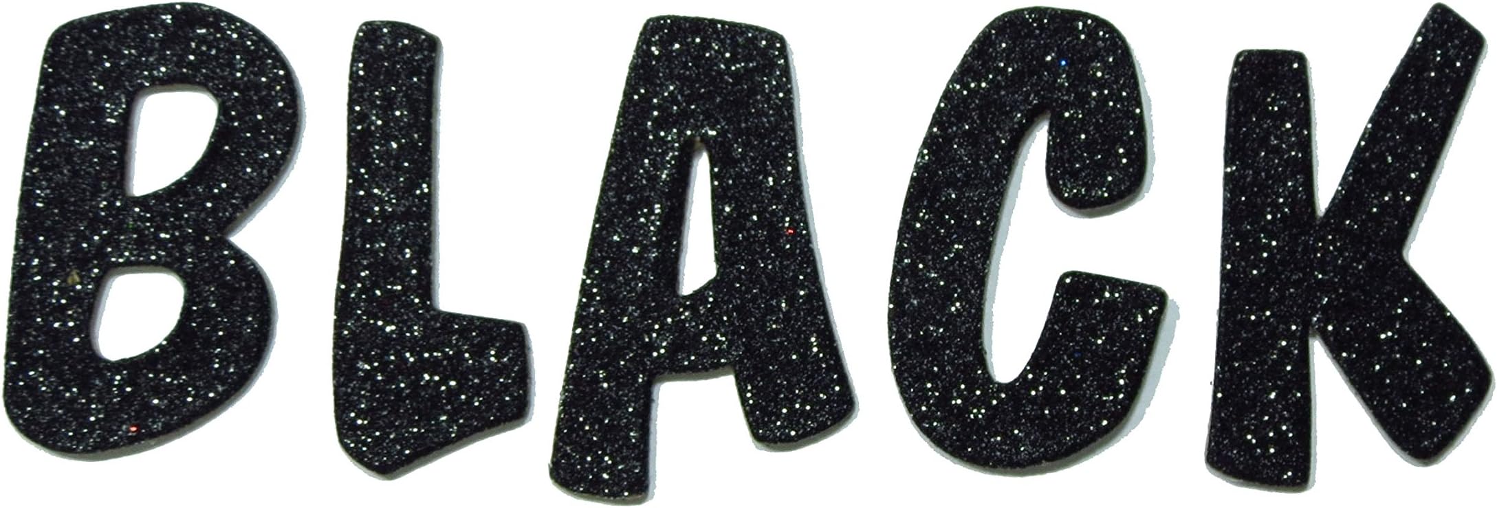 Black Metallic Glitter HandCut 1.5" Chipboard Letters Alphabet Set Lollipop Font Sickers Uppercase