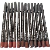 12-Piece Brown Tone Lip Liner Pencil Set, Assorted Colors