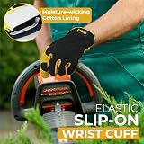 HANDLANDY Leather Gardening Gloves Large Dexterity Breathable Back view 4