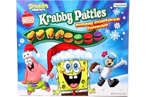 Frankford SpongeBob SquarePants Advent Calendar-24 Days of Krabby Patty Treats, Countdown to Christmas, 7.62 Ounces