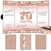 BADAWEN Rose Gold 70th Birthday Party Decorations, Floral Theme Happy 70th Birthday Guest Book for Men Women 70th Birthday Signature Guest Book