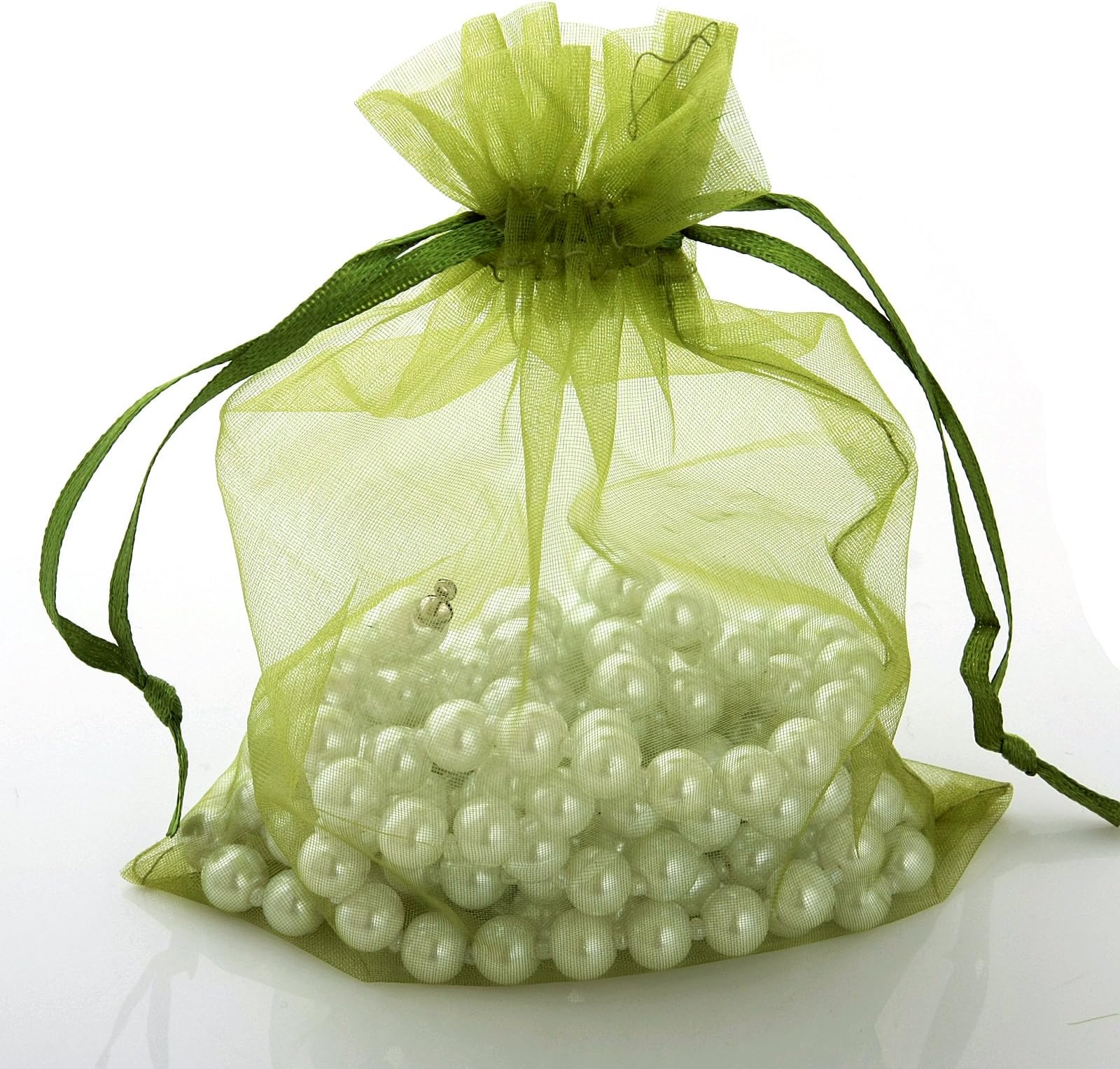 11x16cm 50 pcs dark Green Brand New Luxury Organza Wedding Favor Gift Bags Jewellery Pouch Pouches (Army Green)