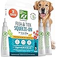 Only Natural Pet Flea and Tick Control for Large Breed Dogs (Over 40 lbs) - EasyDefense Flea & Tick Herbal Squeeze-On Drops - 3 Month Supply