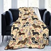 Dachshund Sausage Dogs Soft Throw Blanket 60"X50" Lightweight Flannel Blanket for Couch Bed Sofa Home Living Room Decor Travelling Camping for Kids Adults