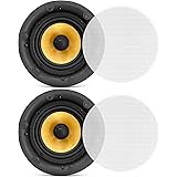 Pyle 6.5” Ceiling Speaker Set - 2-Way Full Range Speaker (Pair) Built-in Electronic Crossover Network in-Ceiling Mount Design