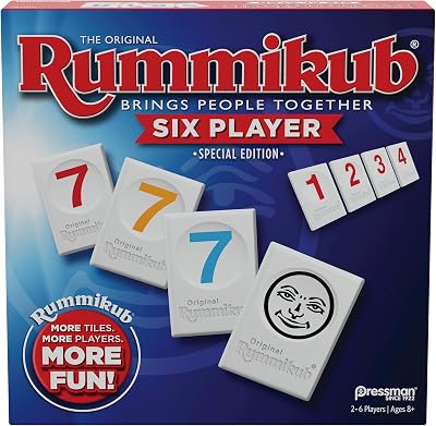 Pressman Rummikub Six Player Edition Tile Game 2-6 Players Ages 8+