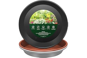 Maygrove 4 Pack Plant Saucer, 8 10 12 inch Plant Saucers for Indoor, Heavy Duty Plastic Plant Trays for pots, Grow Bags, Bird Baths, Flower Drip Trays for Indoor and Outdoor Uses (8", 4 Colors)