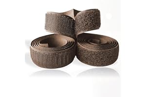 SHERIFFDRINK Brown Hook and Loop Tape 1 inch Sew On Non-Adhesive Hook and Loop Coffee Tape 1 Yard Length Fastener Nylon Fabric Ideal for Military Gear Uniform Clothes Bags Shoes DIY Crafts