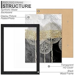 A PLUS MAX 9x13 Picture Frame Set of 3, Black