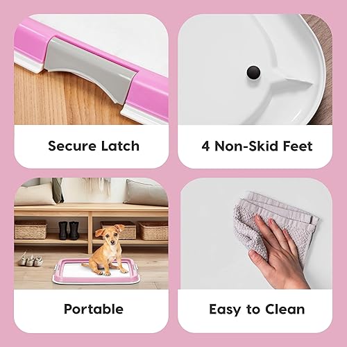 IRIS USA Pee Pad Holder, Small Puppy Pad Holder, Secured Latches