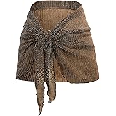 Holipick Shiny Sarong Coverups for Women Bathing Suit Wrap Skirt Swimsuit Beach Bikini Cover Up