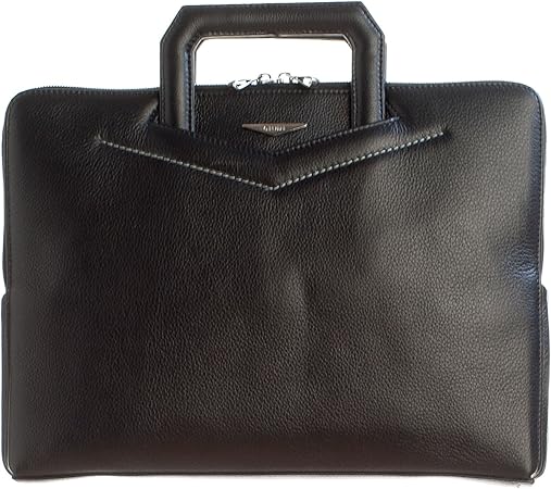 leather slim portfolio laptop briefcase